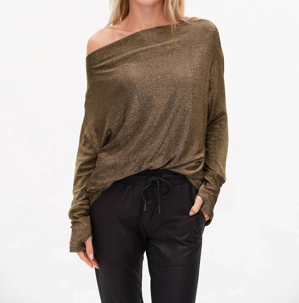 NEW SIX/FIFTY lurex anywhere top in gold